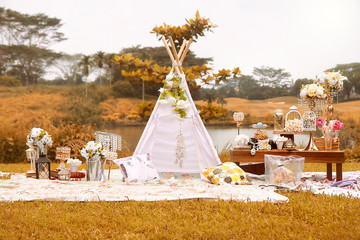 outdoor garden party decoration arragement