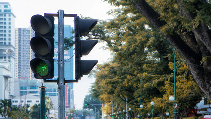 green light, traffic light on the street