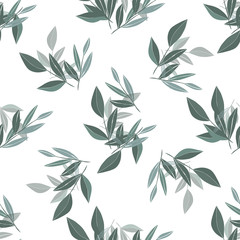 Seamless vector plant pattern. Design for fabric and paper