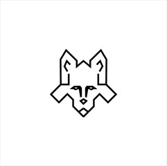 Creative Simple Wolf Concept Logo Icon Stock Vector