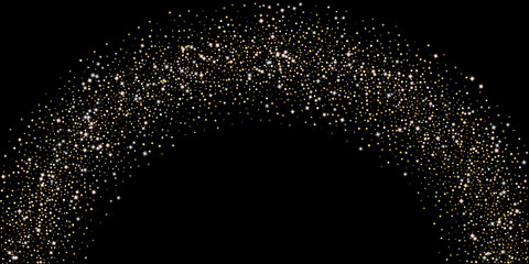 Gold Glitter Stars. Luxury Shiny Confetti.