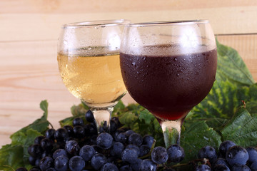 Black and white wine