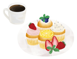 カップケーキ　マフィン　イラスト