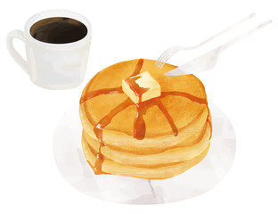 hotcake ホットケーキ　パンケーキ　イラスト