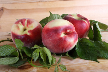 Peaches on table