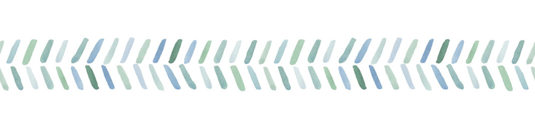 Seamless watercolor border with artistic brushstrokes, washes and spots on a white background. Hand-painted watercolor drawing, cut out elements for design design.