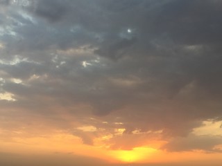 beautiful scenario of the early sunrise with attractive clouds