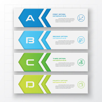 Business infographics template 4 steps rectangle,Vector illustration.
