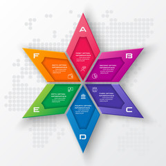 
Vector star for infographic,Business concept with 6 options.