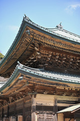 春の鎌倉　晴れた日の建長寺の仏殿（国重要文化財）の風景