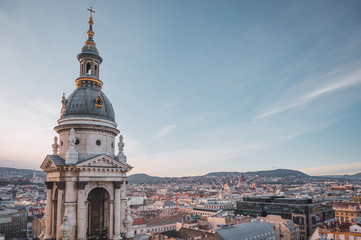 Aerial view of Budapest from St. Stephen's Basilica