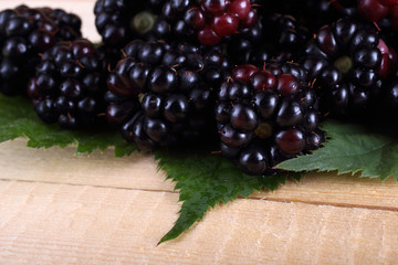 Blackberries on table