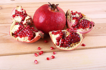 Pomegranate on table