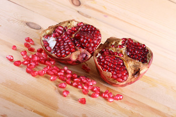 Pomegranate on table