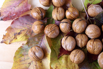 Walnuts on table