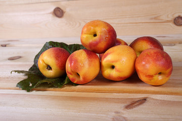 Nectarines on table