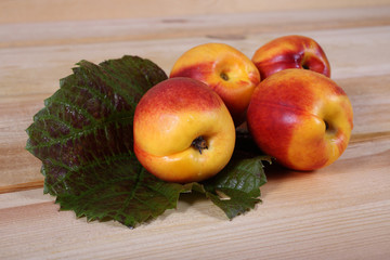Nectarines on table