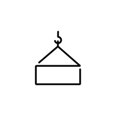 Cargo container and crane thin icon in trendy flat style isolated on white background. Symbol for your web site design, logo, app, UI. Vector illustration, EPS