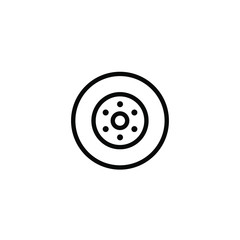 Car wheel thin icon in trendy flat style isolated on white background. Symbol for your web site design, logo, app, UI. Vector illustration, EPS