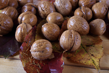 Walnuts on table