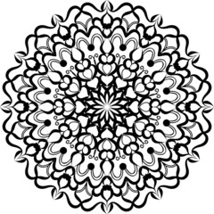 Creative mandala design. Black and white mandala.Mandalas for coloring book. decorative element. Vector Beautiful Mandala.