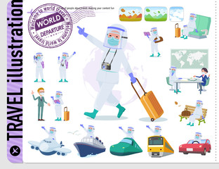 flat type Protective clothing man_travel