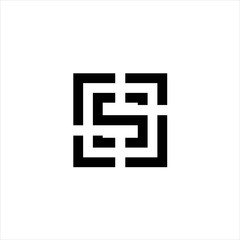  letter S Box  logo design vector image , letter s logo design icon vector image , letter s square  logo illustration stock 