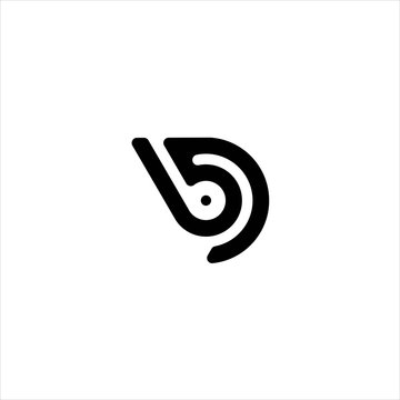 bd initial overlapping rounded letter logo and play