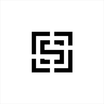  letter S Box  logo design vector image , letter s logo design icon vector image , letter s square  logo illustration stock 