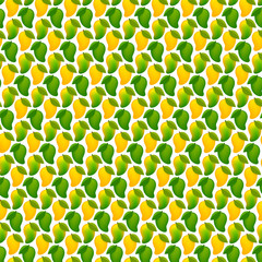 mango ripe and raw mango for background, mango pattern yellow green for illustration, clip art mango fruit pattern for wallpaper