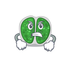 Mascot design concept of chroococcales bacteria with angry face