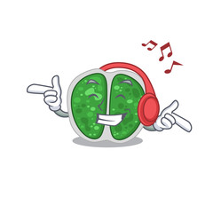 Chroococcales bacteria Cartoon design concept listening music