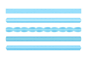 wooden vertical lath different blue pastel soft colors isolated on white background, wooden slat poles blue pastel color, lath wood vertical, wood slat posts, set of wood slats plank, lumber wood past