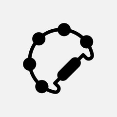 Tambourine icon designed in a solid style