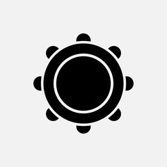 Tambourine icon designed in a solid style