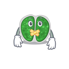 Chroococcales bacteria cartoon character style with mysterious silent gesture