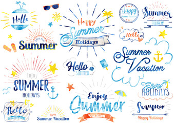 夏のタイトル文字水彩1