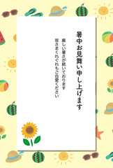 暑中見舞いのデザイン　夏の風物詩