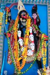 Idol Sculpture of Hindu Goddess Durga during Durga Puja festival 