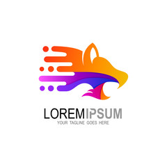Tiger logo with fast design template, Animal icons