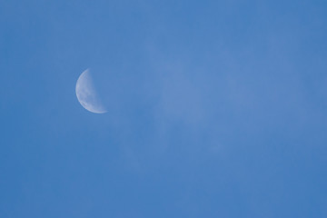 The moon rises in the evening
