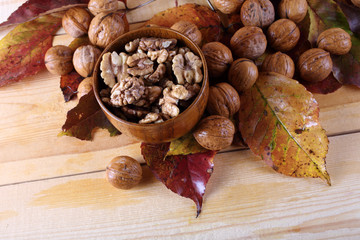 Walnuts on table