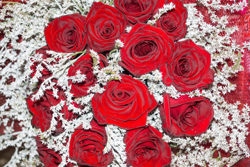 big beautiful bouquet of romantic red roses