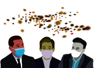 People all over the world live a new normal lifestyle. Wearing a mask to prevent infection from an epidemic coronavirus covid-19.