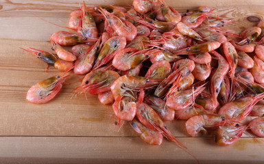 Shrimps on table