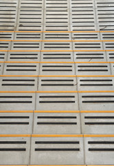 Concrete stairs with safety strips