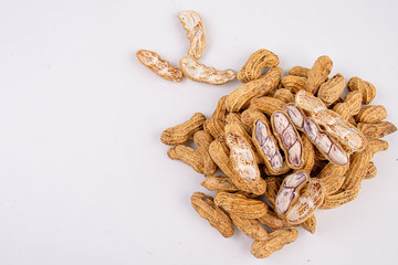 Peanuts isolated on a white background,Close up peanuts