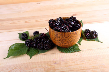 Blackberries on table