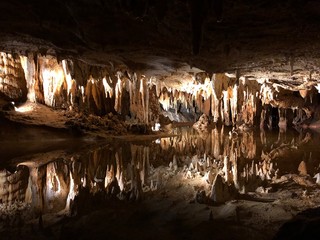  inside the cave , stalagmites