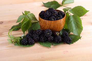 Blackberries on table